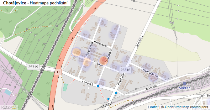 Chotějovice - mapa podnikání