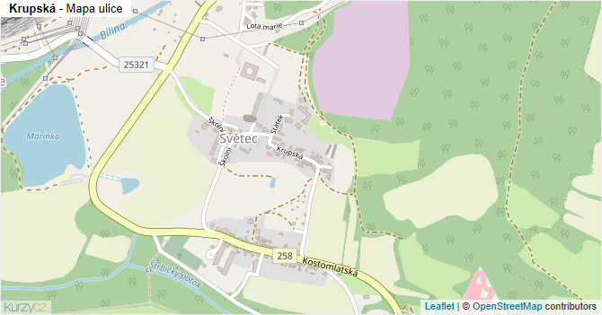 Krupská - mapa ulice