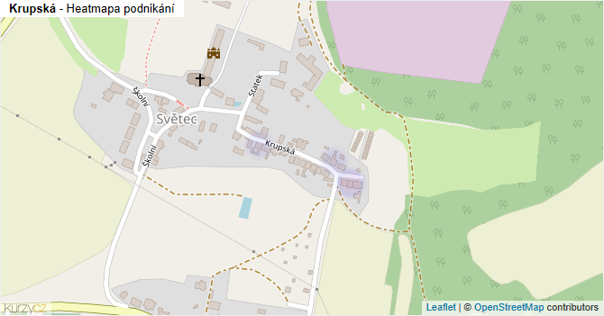 Krupská - mapa podnikání