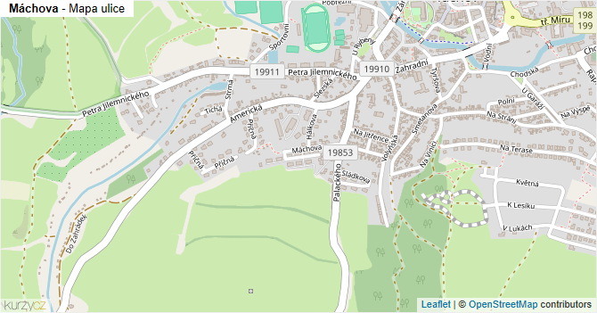 Máchova - mapa ulice