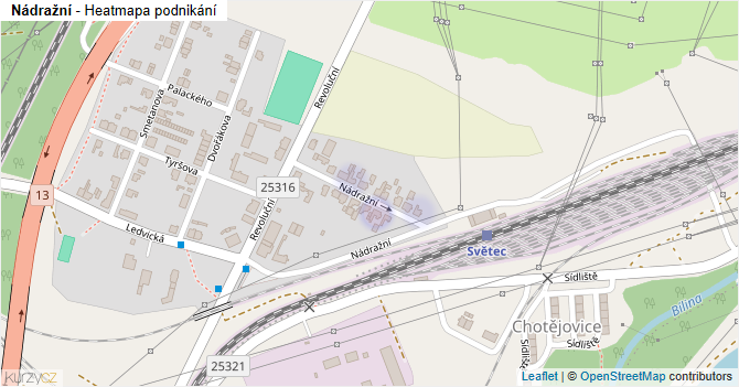 Nádražní - mapa podnikání