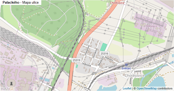 Palackého - mapa ulice