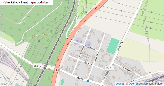 Palackého - mapa podnikání