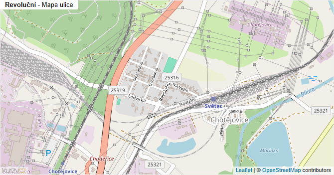 Revoluční - mapa ulice