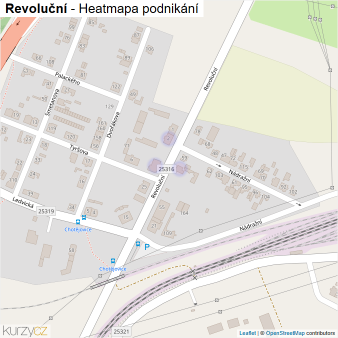 Mapa Revoluční - Firmy v ulici.