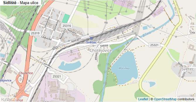 Sídliště - mapa ulice