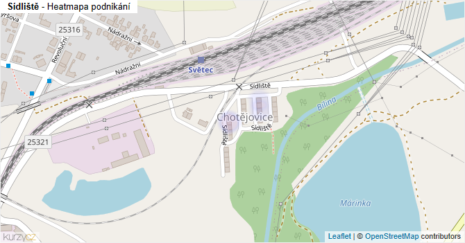 Sídliště - mapa podnikání