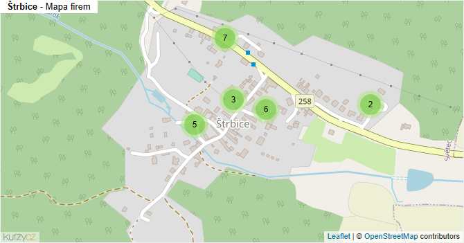Štrbice - mapa firem