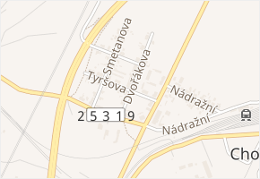 Tyršova v obci Světec - mapa ulice