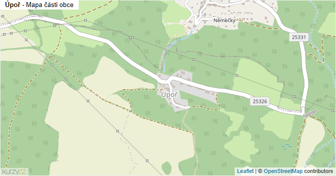 Úpoř - mapa části obce