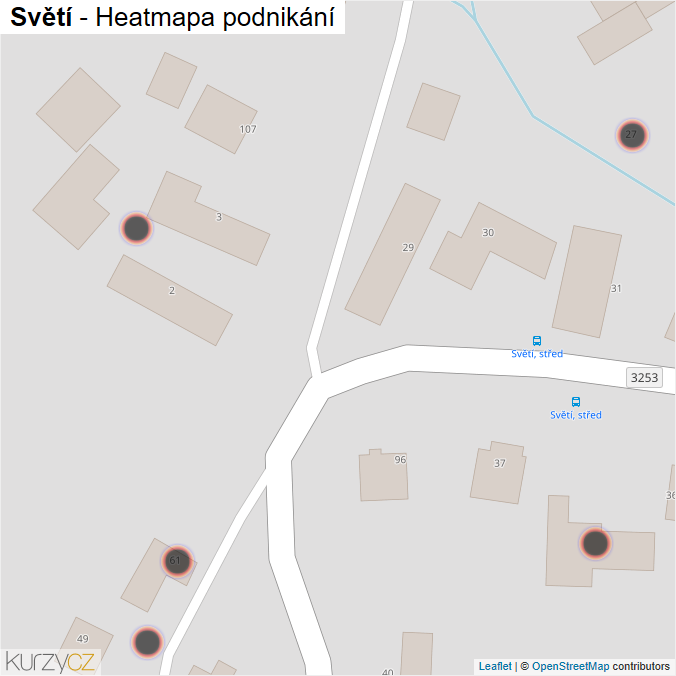 Mapa Světí - Firmy v obci.