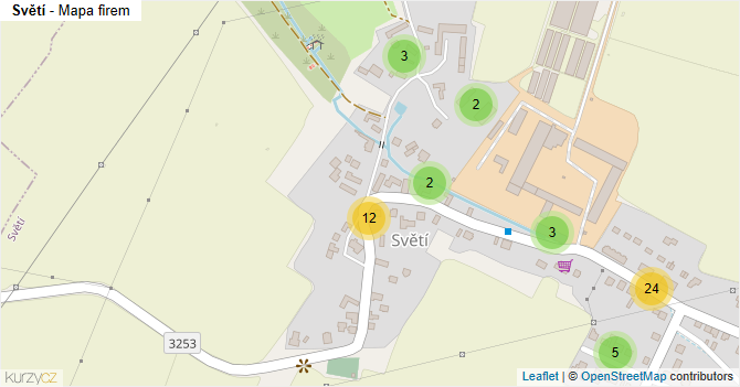 Světí - mapa firem