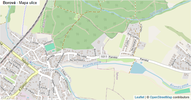 Borová - mapa ulice