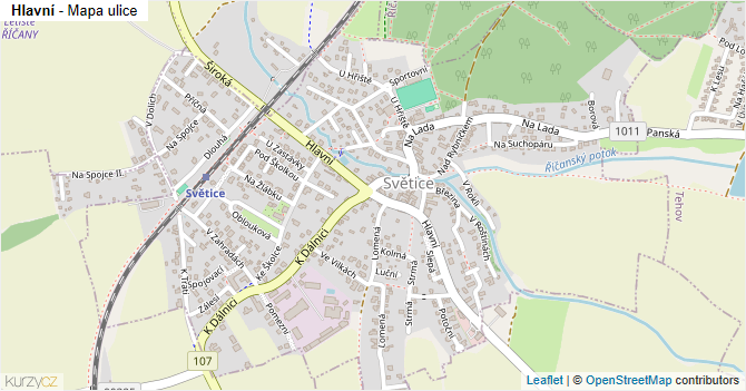 Hlavní - mapa ulice