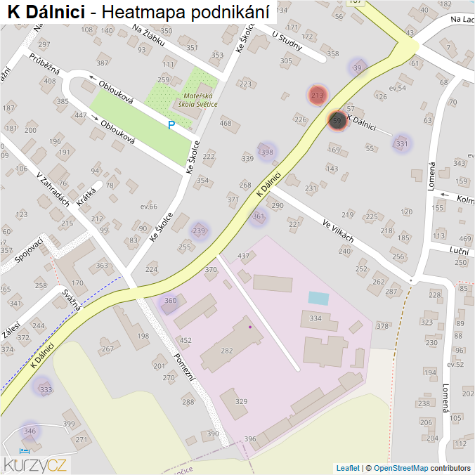 Mapa K Dálnici - Firmy v ulici.