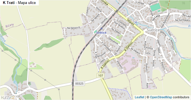 K Trati - mapa ulice