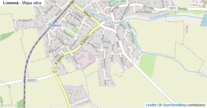 Lomená - mapa ulice