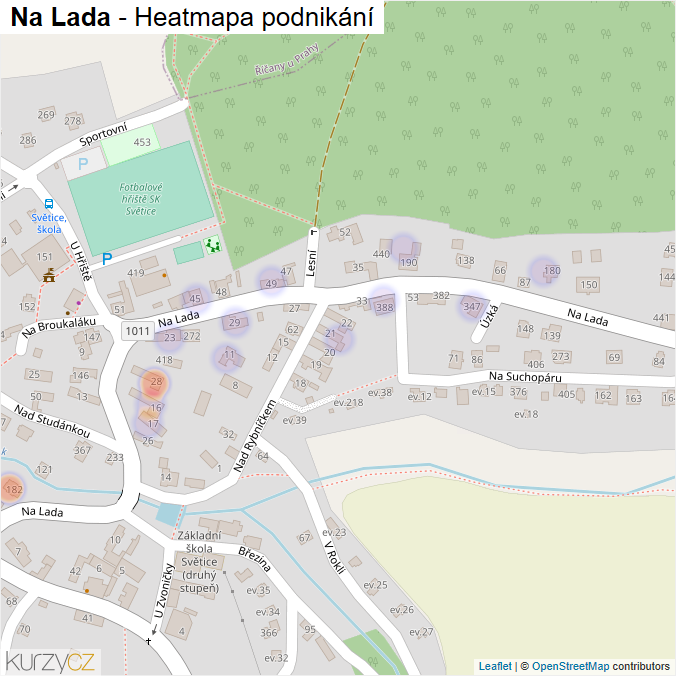 Mapa Na Lada - Firmy v ulici.