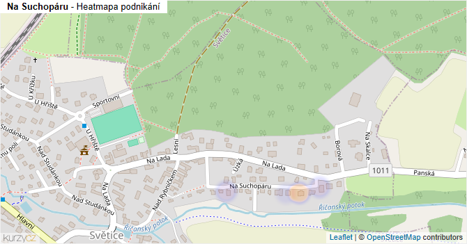 Na Suchopáru - mapa podnikání