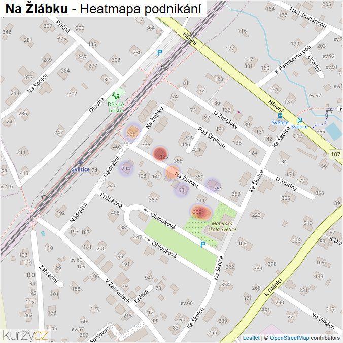 Mapa Na Žlábku - Firmy v ulici.