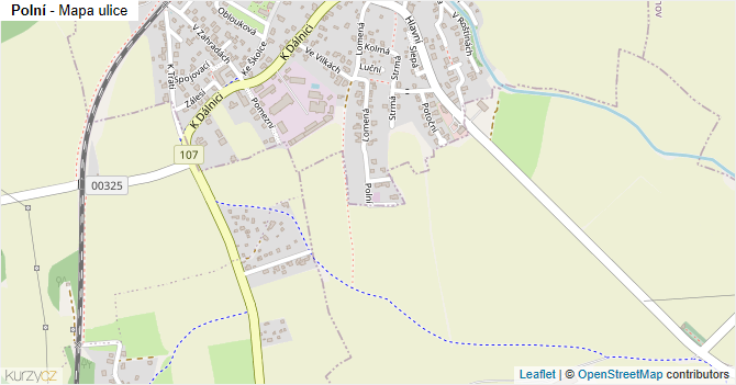 Polní - mapa ulice