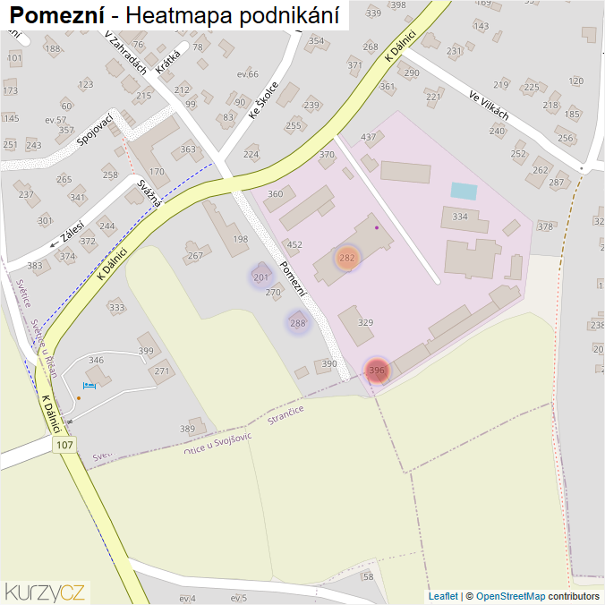 Mapa Pomezní - Firmy v ulici.