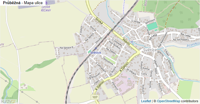 Průběžná - mapa ulice