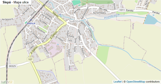 Slepá - mapa ulice