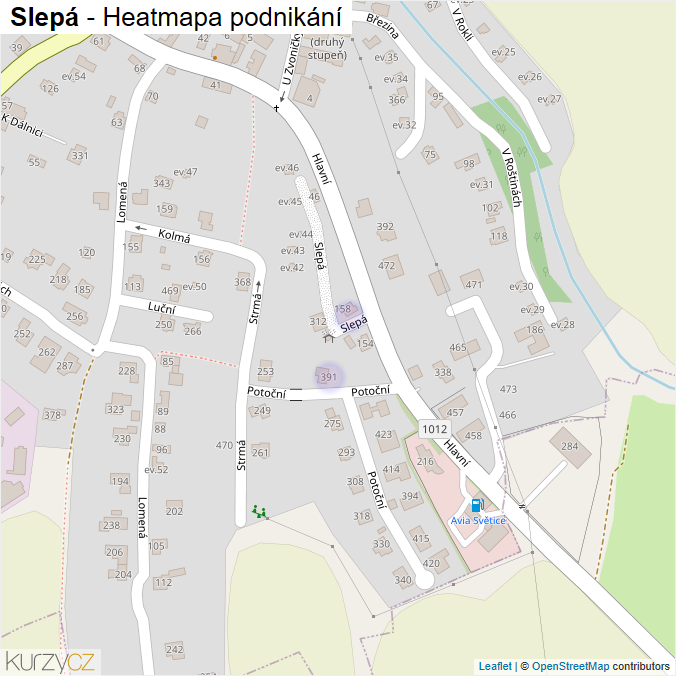 Mapa Slepá - Firmy v ulici.