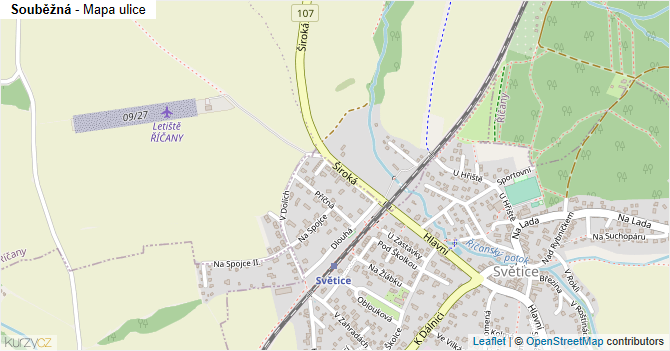 Souběžná - mapa ulice