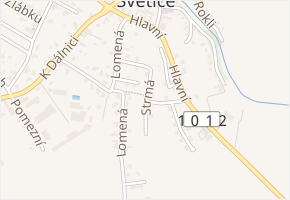 Strmá v obci Světice - mapa ulice