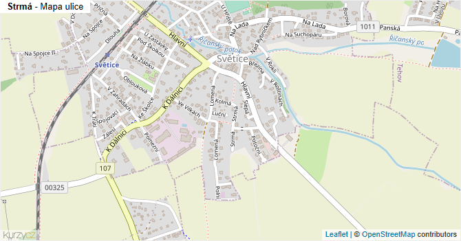 Strmá - mapa ulice