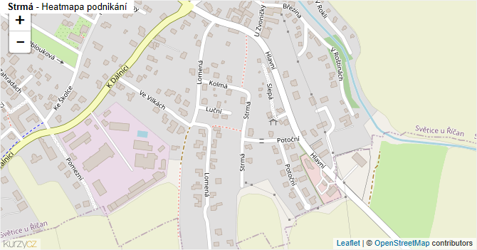 Strmá - mapa podnikání
