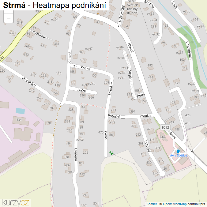 Mapa Strmá - Firmy v ulici.