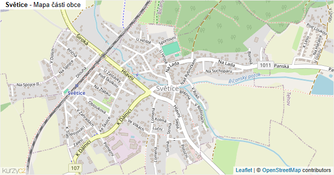 Světice - mapa části obce