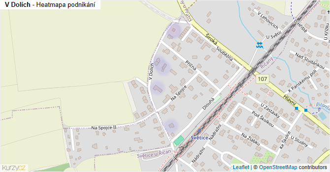 V Dolích - mapa podnikání