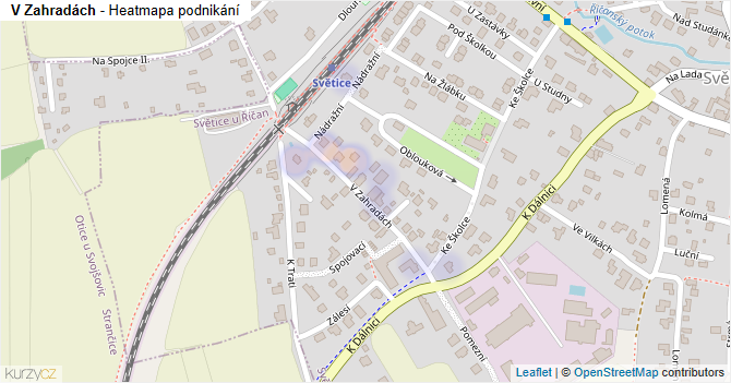 V Zahradách - mapa podnikání