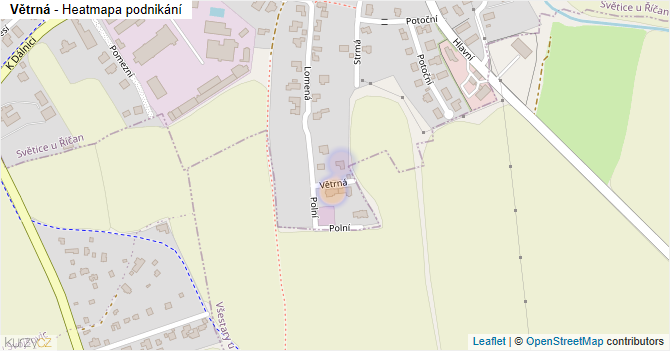 Větrná - mapa podnikání