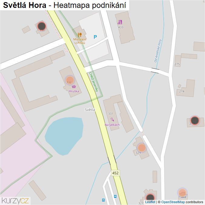 Mapa Světlá Hora - Firmy v obci.