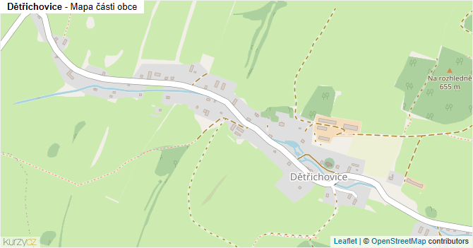 Dětřichovice - mapa části obce