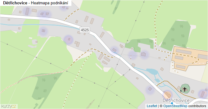 Dětřichovice - mapa podnikání