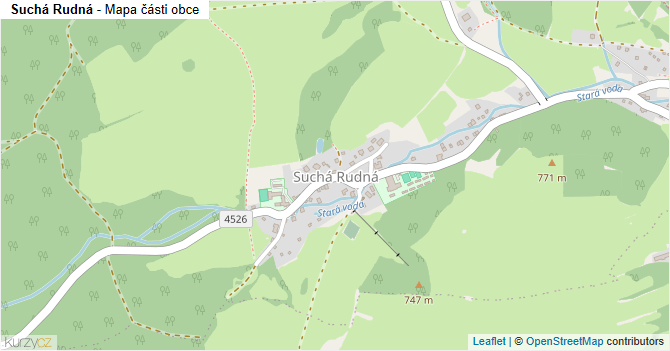 Suchá Rudná - mapa části obce