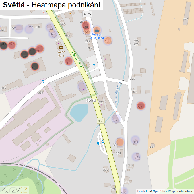 Mapa Světlá - Firmy v části obce.