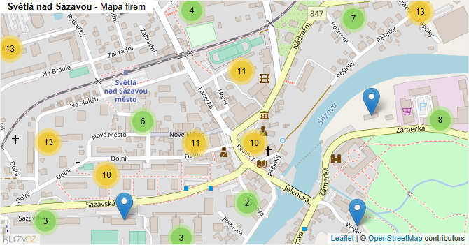 Světlá nad Sázavou - mapa firem
