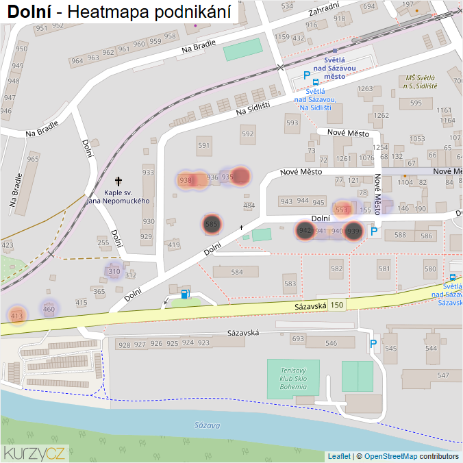 Mapa Dolní - Firmy v ulici.