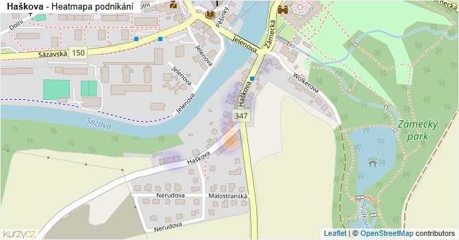 Haškova - mapa podnikání