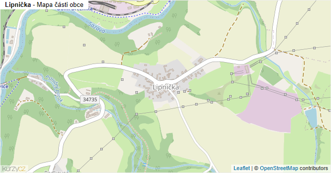 Lipnička - mapa části obce