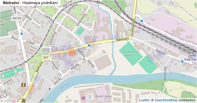 Nádražní - mapa podnikání