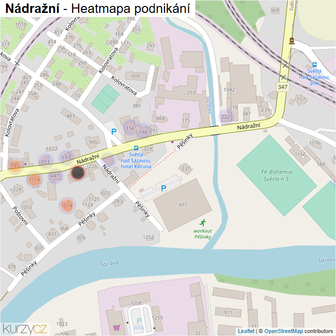 Mapa Nádražní - Firmy v ulici.