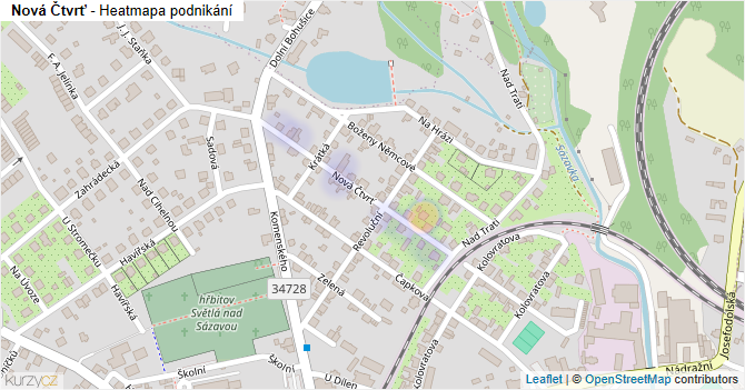 Nová Čtvrť - mapa podnikání